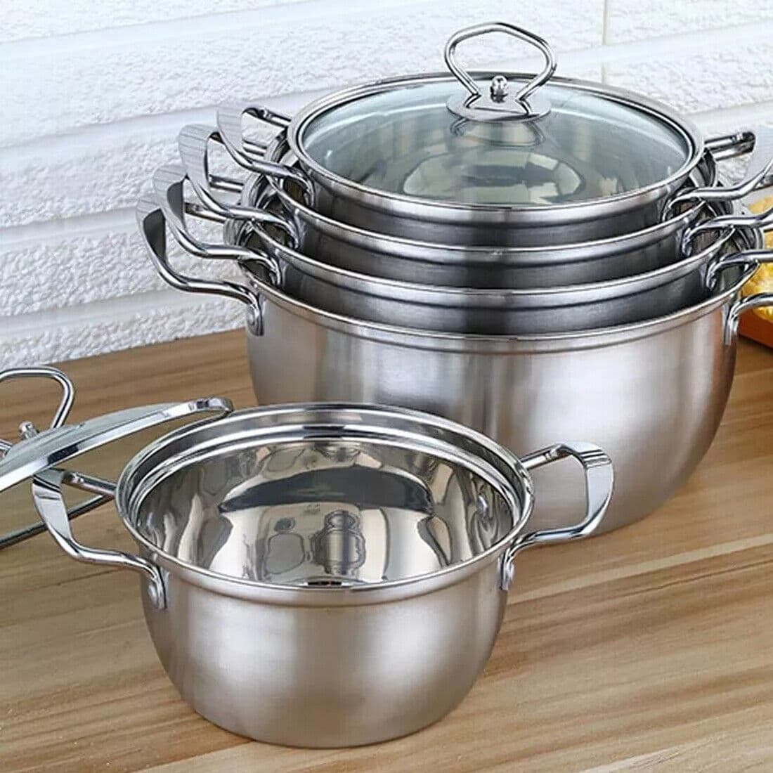 Complete 11-Piece Stainless Steel Pot and Pan Set - image 1