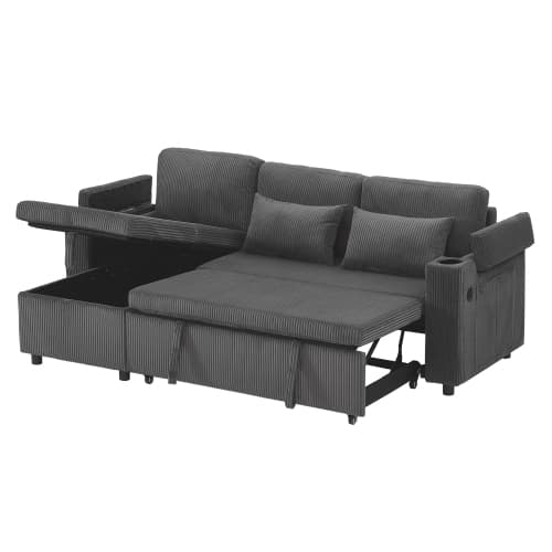 Transform Your Space with this Grey Corduroy Corner Sofa Bed - image 34