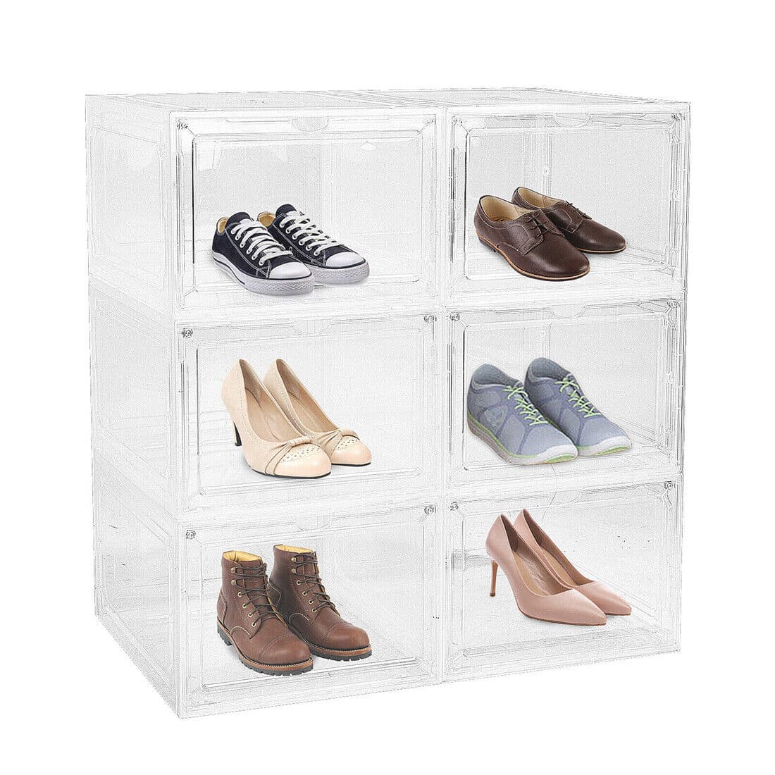 Clear Stackable Shoe Organiser Boxes