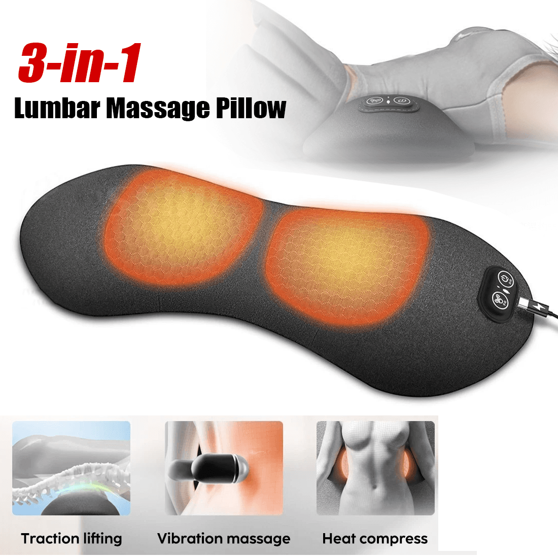 Transform Your Sleep with Heated Lumbar Support & Massage