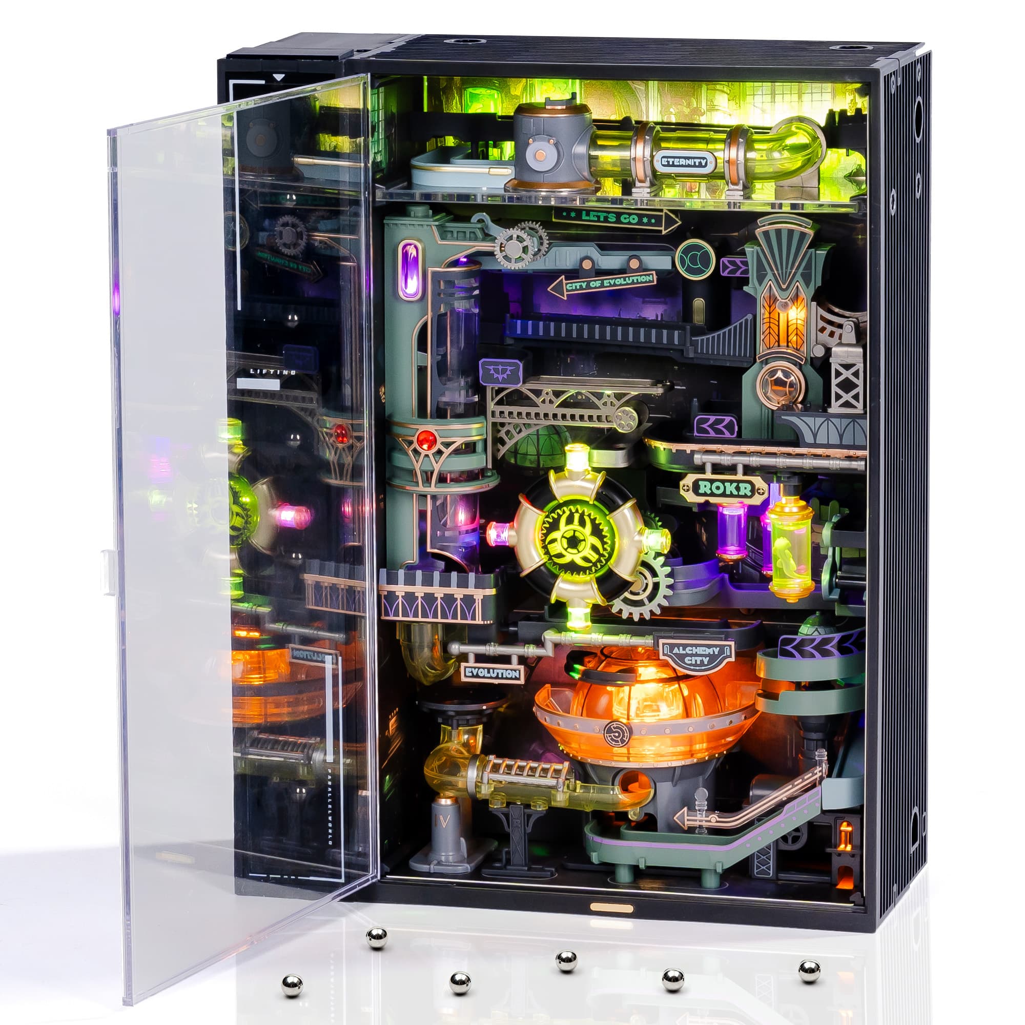 Build a Glowing Cyberpunk Pinball City on Your Desk