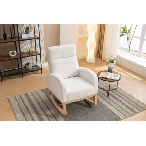 Unwind in Style with Our Mid-Century Teddy Rocking Chair - Beige