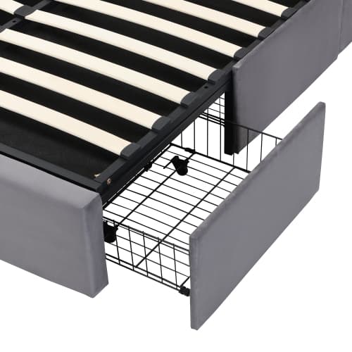 Double (4ft6) Upholstered Ottoman Bed with Hydraulic Storage and Drawers - image 12