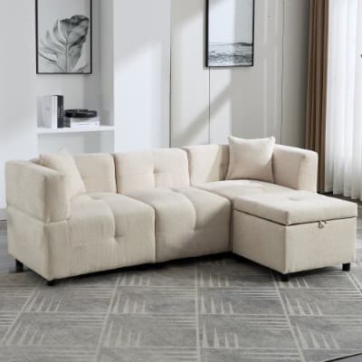 Effortless Comfort: 80-Inch Fabric Sectional Sofa - image 35