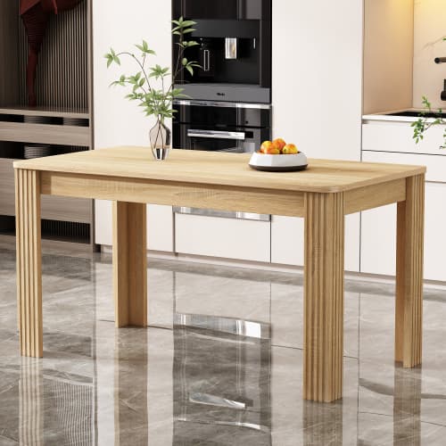 Modern Rectangular Dining Table for 4 People (Oak Effect) - image 19