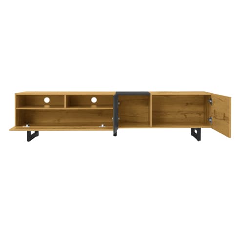 Industrial Style TV Stand, 170cm, in Wood and Grey - image 20