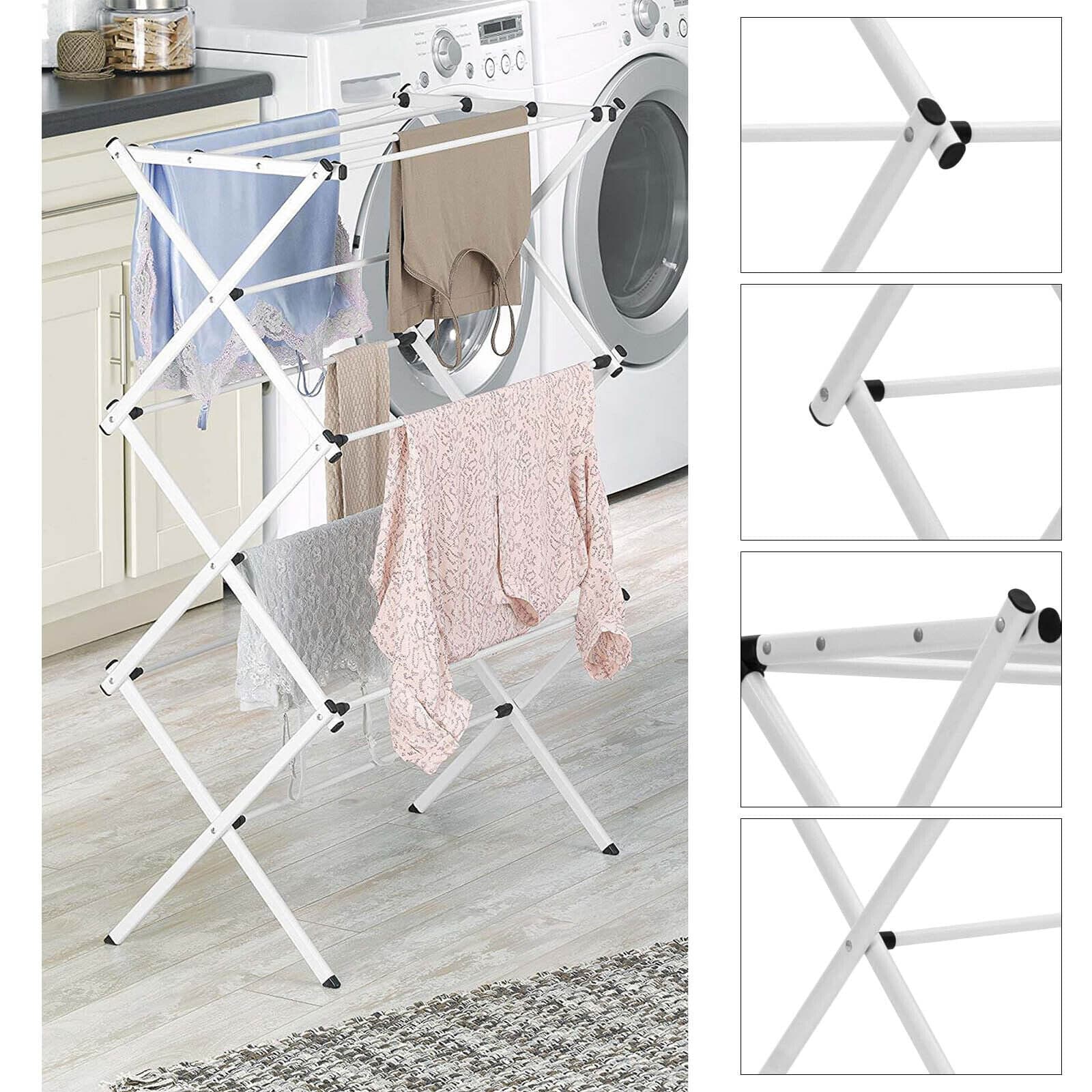 Fold-Away Metal Clothes Airer with Three Drying Tiers - image 1
