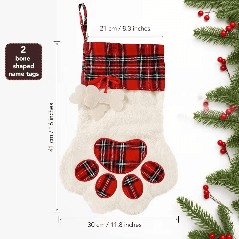 Spoil Your Pet with this Large Red Plaid Dog Stocking - image 6
