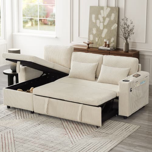 Transform Your Space with this Grey Corduroy Corner Sofa Bed - image 32