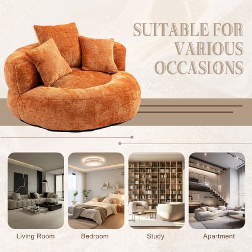 Unwind in Ultimate Comfort with Our High-Back Chenille Bean Bag - image 29