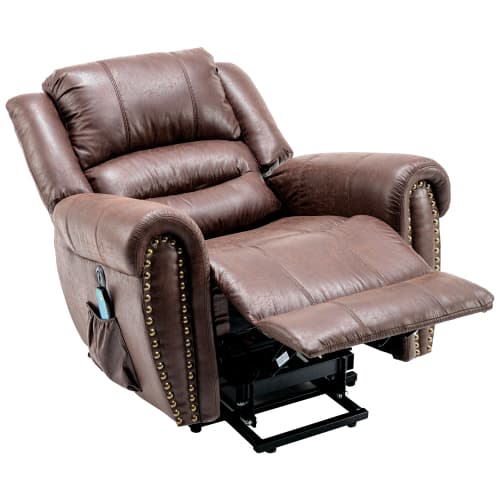 Large Faux Leather Power Lift Recliner with Massage & Heat - image 19