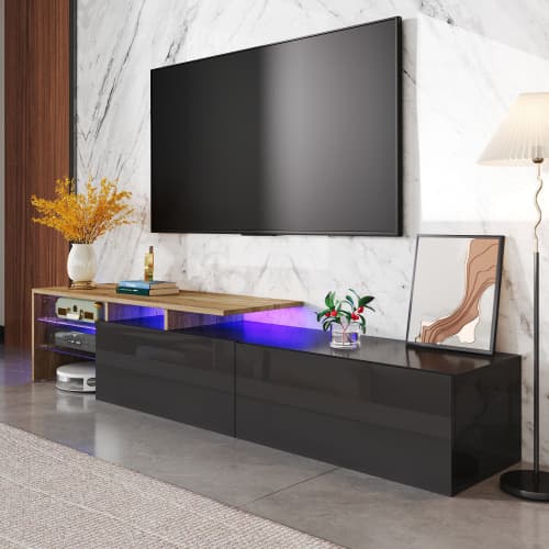 Contemporary TV Unit with 16-Colour LED Lighting - image 9