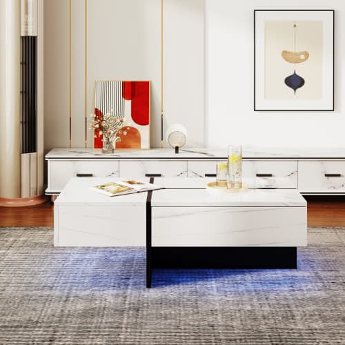 High-Gloss Coffee Table with App-Controlled LED Lighting - image 9