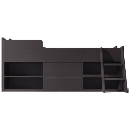 Children's White Mid Sleeper Bed with Drawers & Shelves - image 20