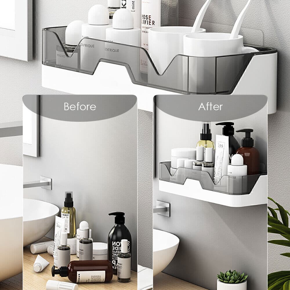 No-Drill Bathroom Shelf with Drainage — Self-Adhesive Wall Caddy - image 17