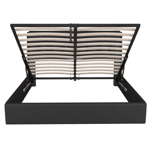 Upholstered Ottoman Bed with Hydraulic Storage & Headboard Compartment (4ft6 Double) - image 8