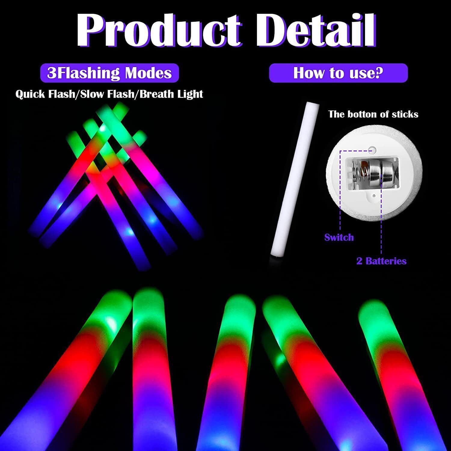 Transform Your Event with 100 Multi-Coloured LED Foam Batons - image 12
