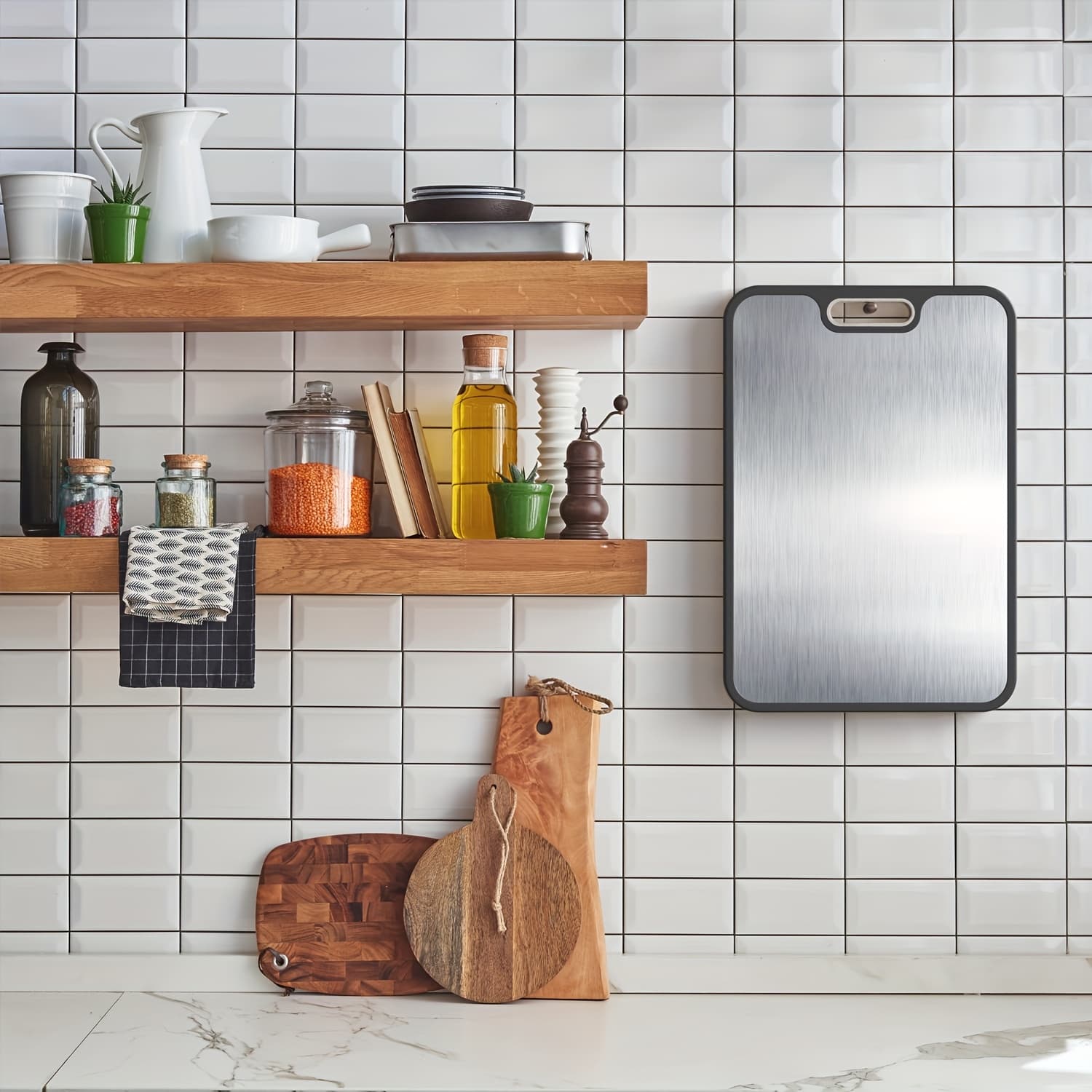 Double-Sided Chopping Board: Stainless Steel and Textured Surface - image 6