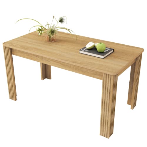 Modern Rectangular Dining Table for 4 People (Oak Effect)