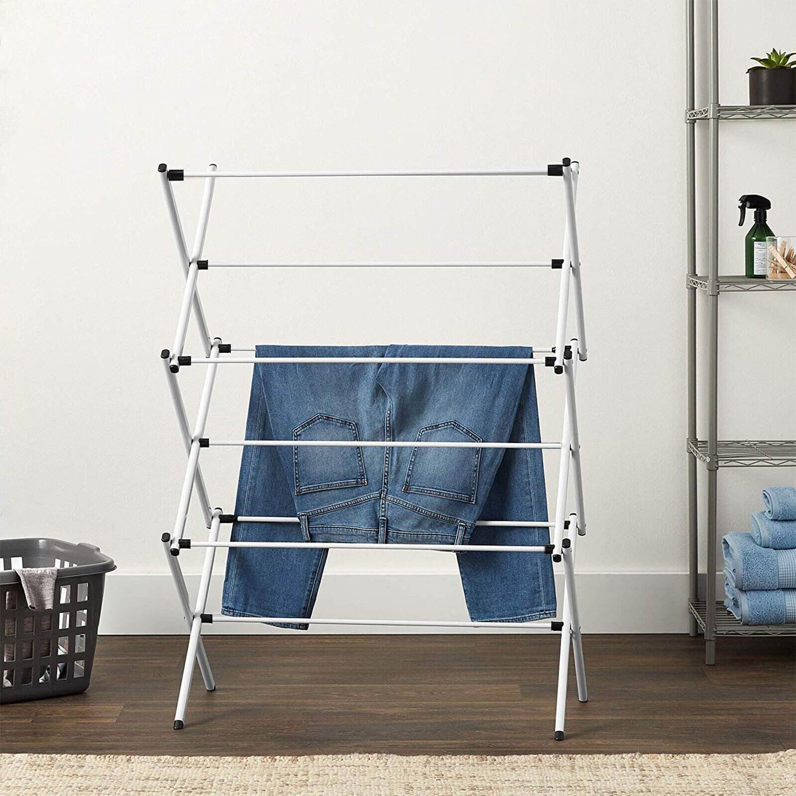 Fold-Away Metal Clothes Airer with Three Drying Tiers - image 7