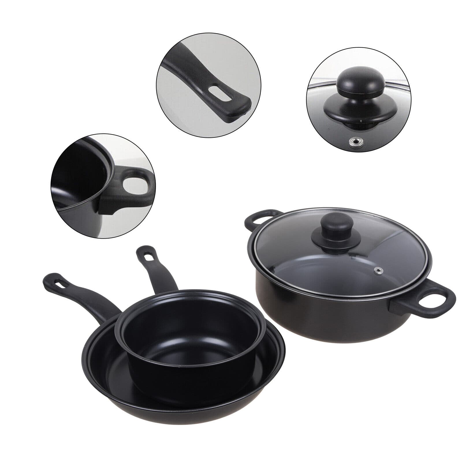 13-Piece Black Non-Stick Cookware Set with Seven Cooking Utensils - image 12