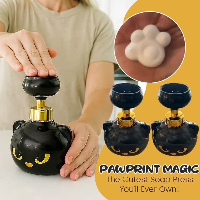 Transform Handwashing with the Black Cat Paw Soap Dispenser - Black