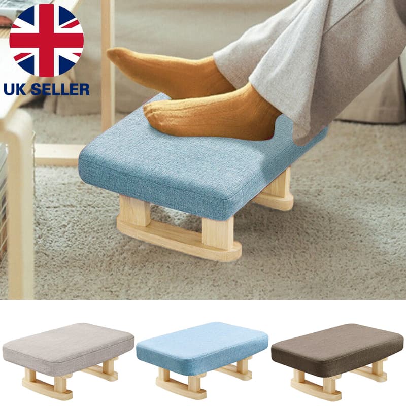 Effortless Comfort: Small Linen & Pine Wood Footstool - image 6