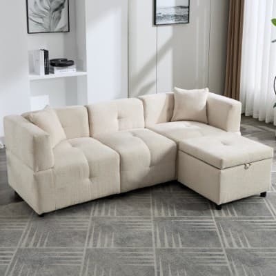 Effortless Comfort: 80-Inch Fabric Sectional Sofa - image 30