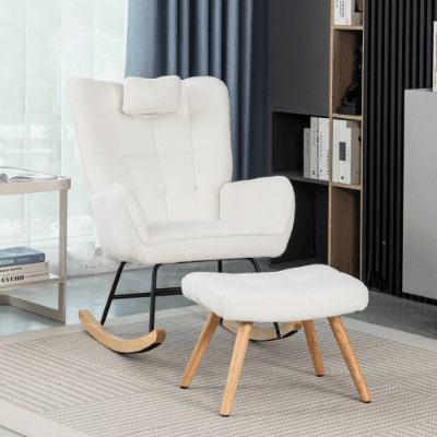 Discover Effortless Comfort in the Villalta Home White Rocking Chair - image 1
