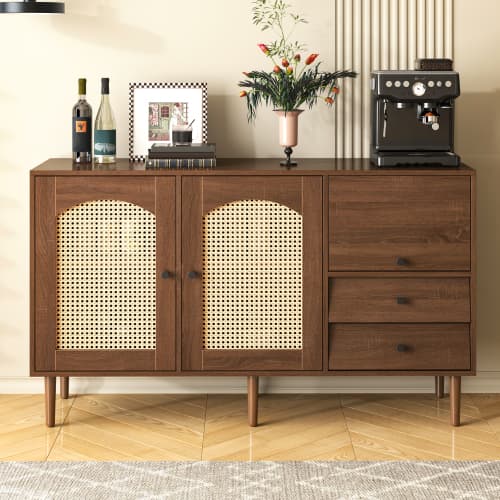 Country-Style Sideboard with Rattan Doors - image 3