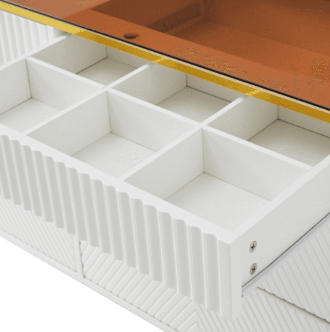 Contemporary White 6-Drawer Sideboard Cabinet - image 14