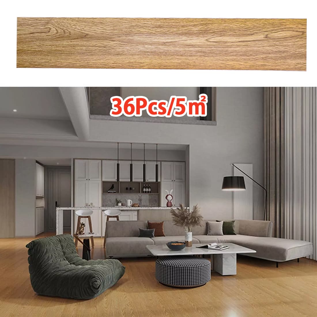 Peel and Stick Vinyl Flooring with Realistic Wood Effect - image 4