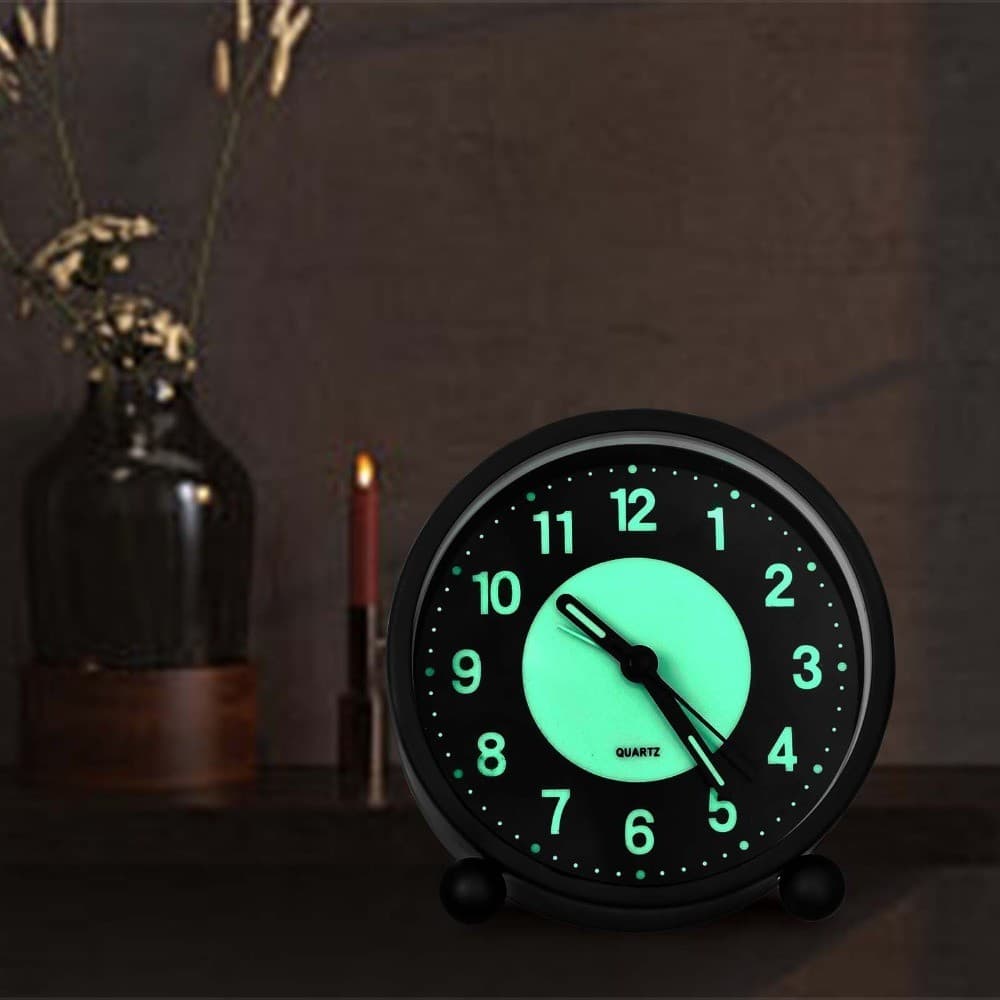 Non-Ticking Bedside Alarm Clock with Glow-in-the-Dark Dial - image 26