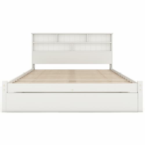 Solid Wood Double Storage Bed with Shelves and Underbed Drawer - image 6