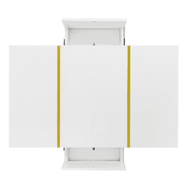 Modern High Gloss White Coffee Table with Gold Accents - image 3