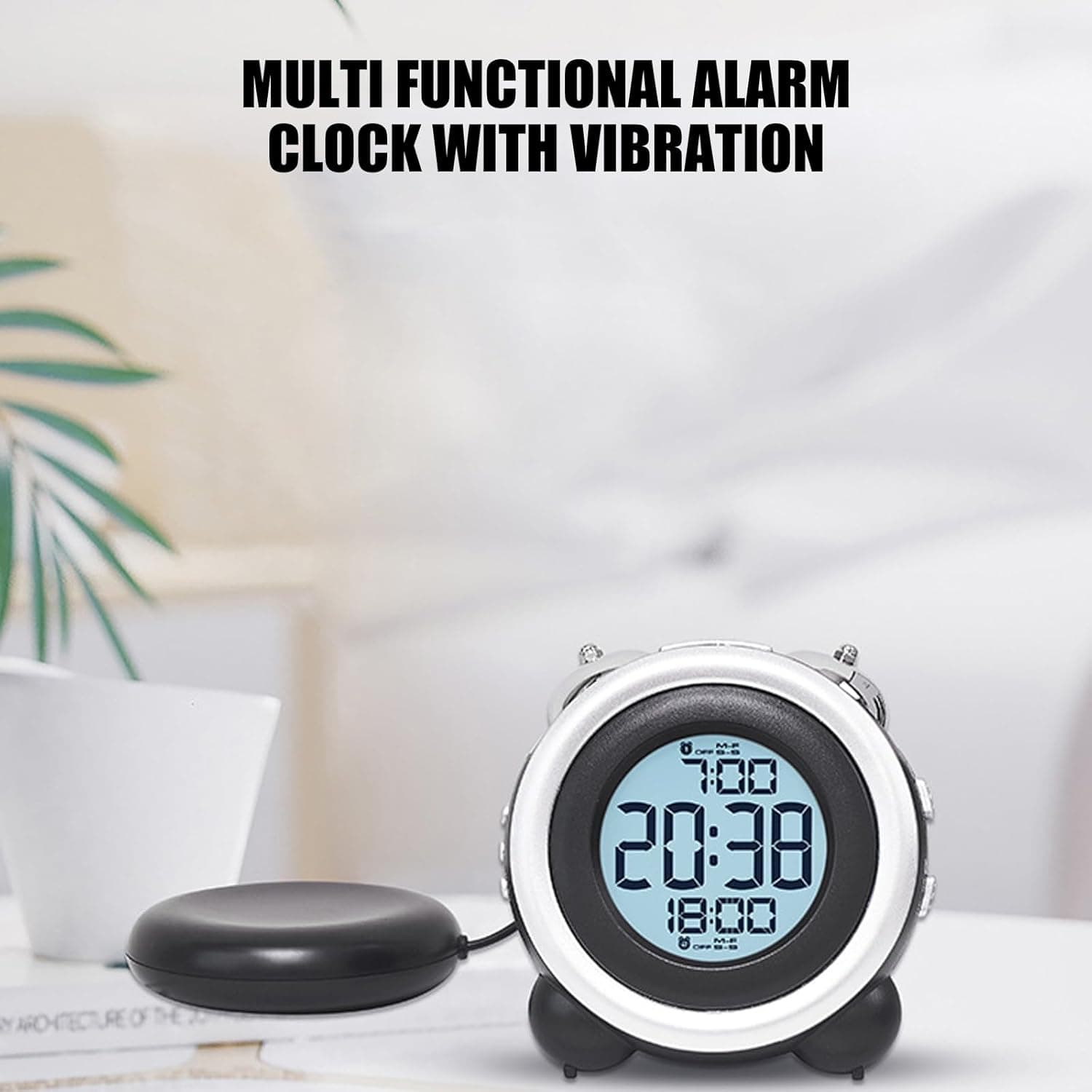 Loud Vibration Alarm Clock with Dual Alarms and Vibrating Disc - image 11