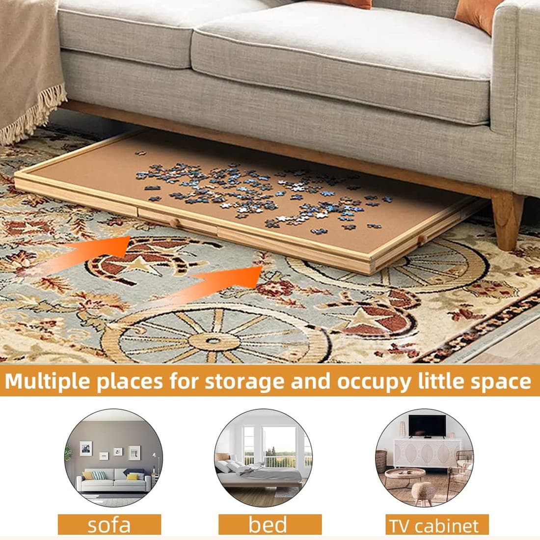 Premium Wooden Puzzle Board with 6 Sorting Drawers - image 1