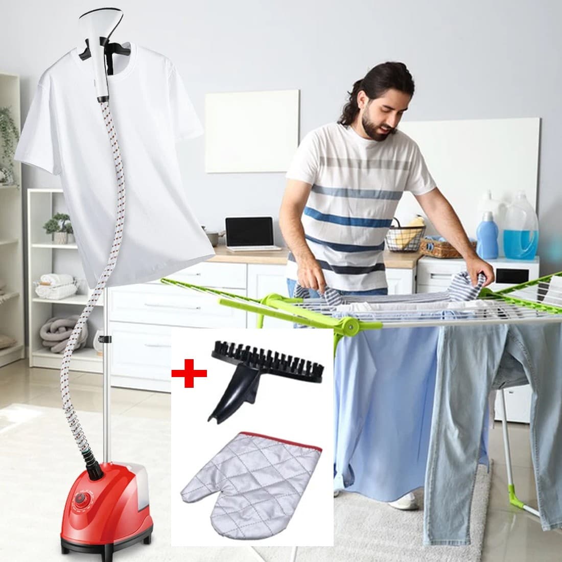 Effortless Crease Removal with This 1800W Upright Steamer - image 1