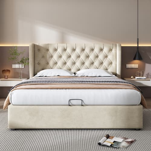 Effortless Storage Meets Timeless Style in this Velvet Bed - image 15