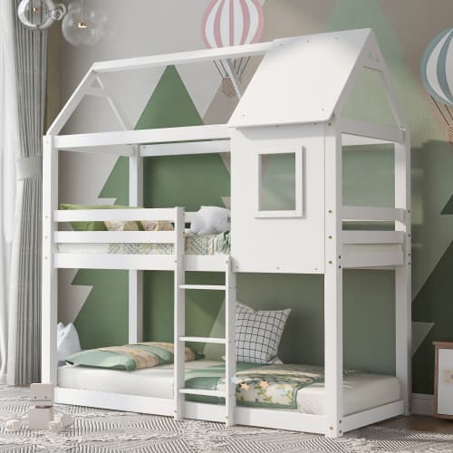 Children's Treehouse Mid Sleeper Cabin Bed, Solid Pine - image 3