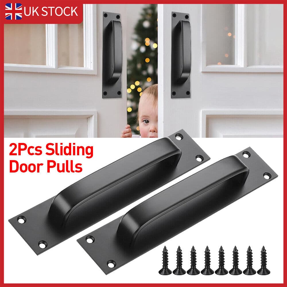 Two Matte Black Bar Pulls for Sliding Barn Doors and Cabinets - image 12
