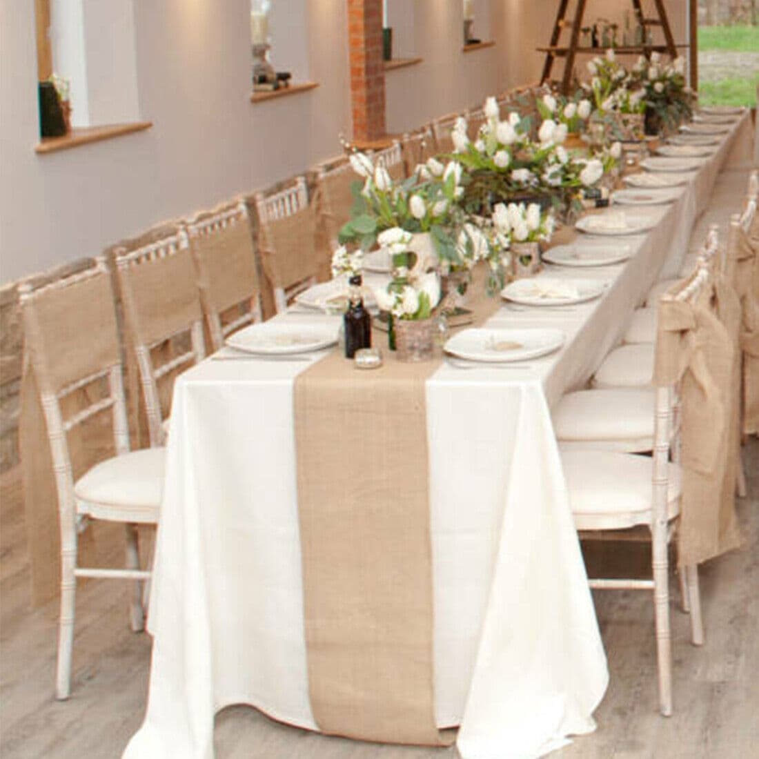 Transform Your Event with this 10m Rustic Hessian Runner Roll - image 2