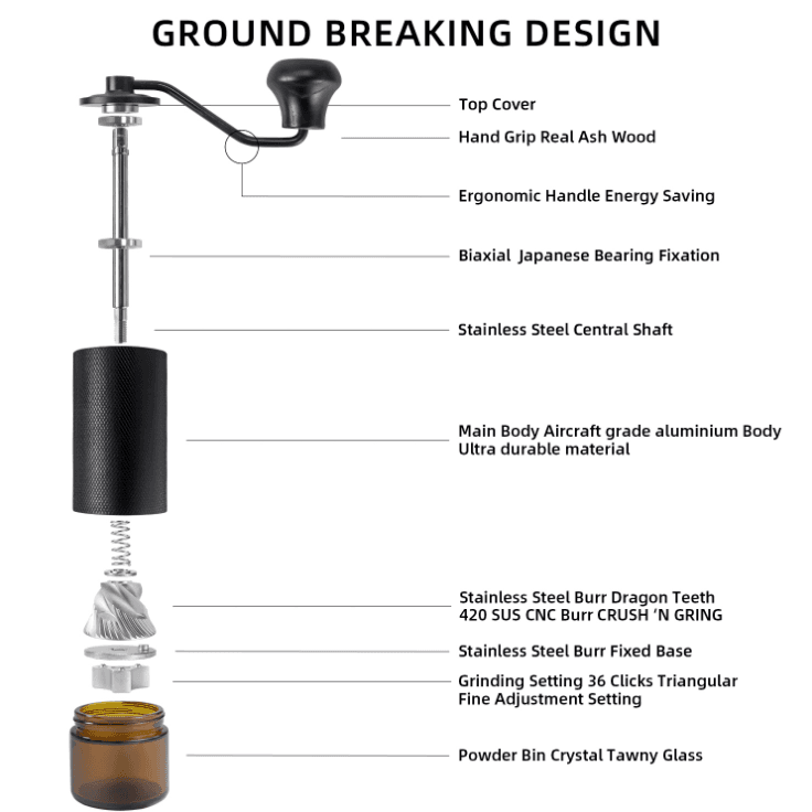 Conical Burr Hand Grinder with 24 Grind Settings - image 4
