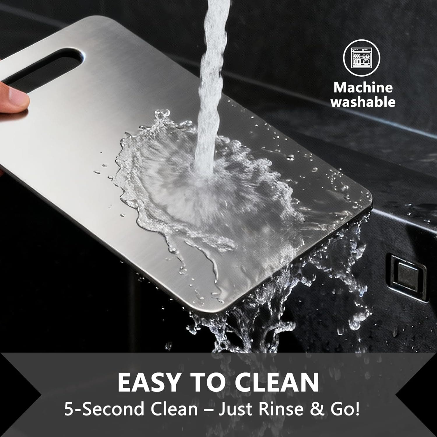 Grey Upholstered Single Bed (90x200cm) with Storage and LED Headboard - image 2