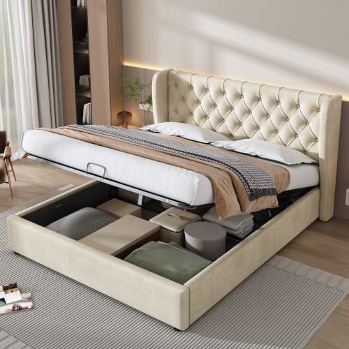 Effortless Storage Meets Timeless Style in this Velvet Bed - image 25