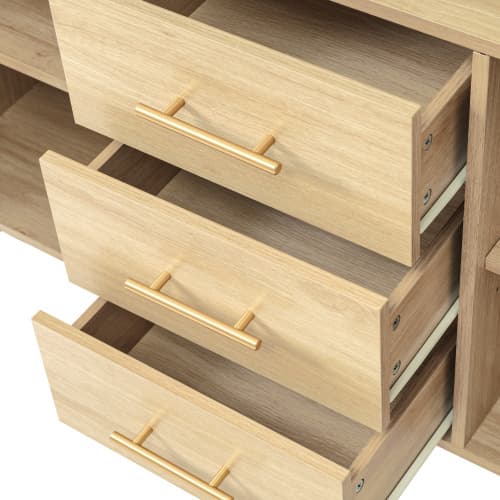 Oak Effect Rattan Sideboard with Ample Storage - image 22