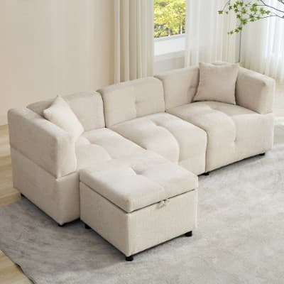 Effortless Comfort: 80-Inch Fabric Sectional Sofa - image 36