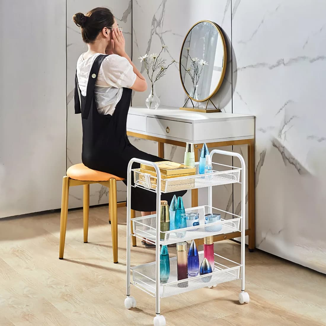 Multi-Purpose 3-Tier Rolling Utility Cart - image 7