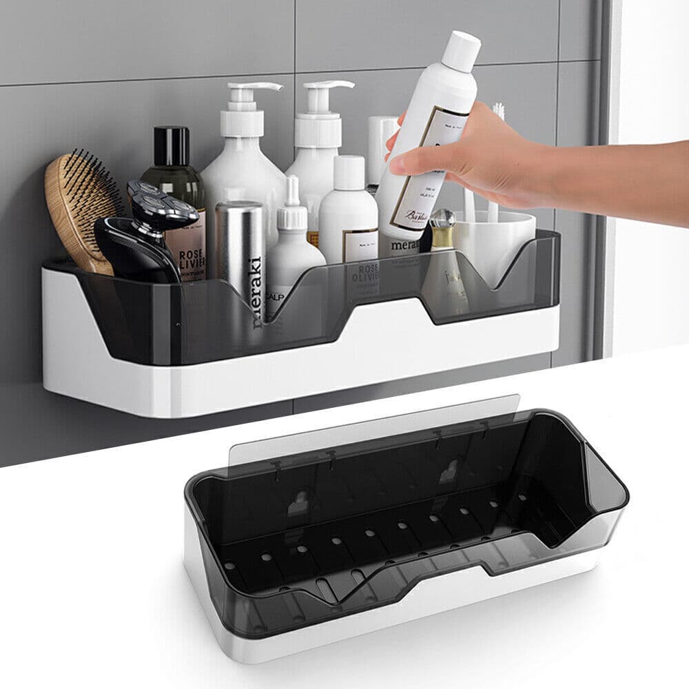 No-Drill Bathroom Shelf with Drainage — Self-Adhesive Wall Caddy - image 11