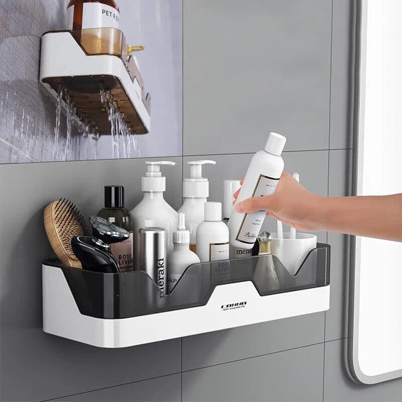 No-Drill Bathroom Shelf with Drainage — Self-Adhesive Wall Caddy - image 14